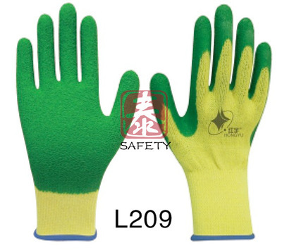 【廠家專業(yè)生產(chǎn)勞保手套 十針粗滌棉紗線乳膠皺紋手套 耐割耐磨手套】價格,廠家,圖片,防護手套,青島祥泰安全防護用品-